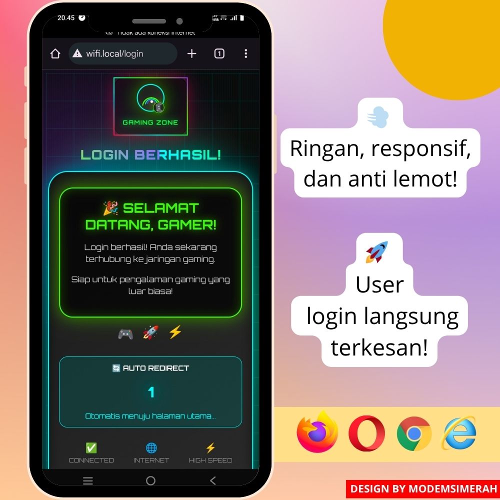 Template login MikroTik responsif untuk RT RW Net dan warnet
