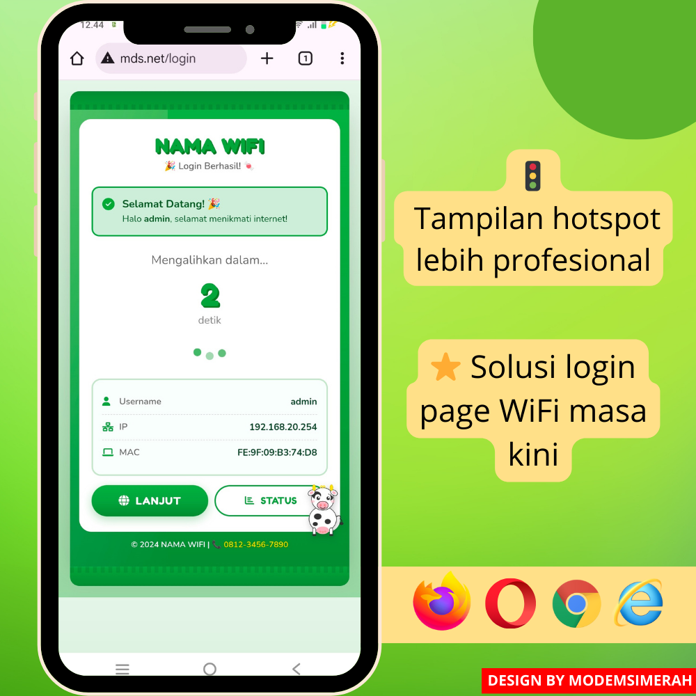 Download template login hotspot voucher profesional