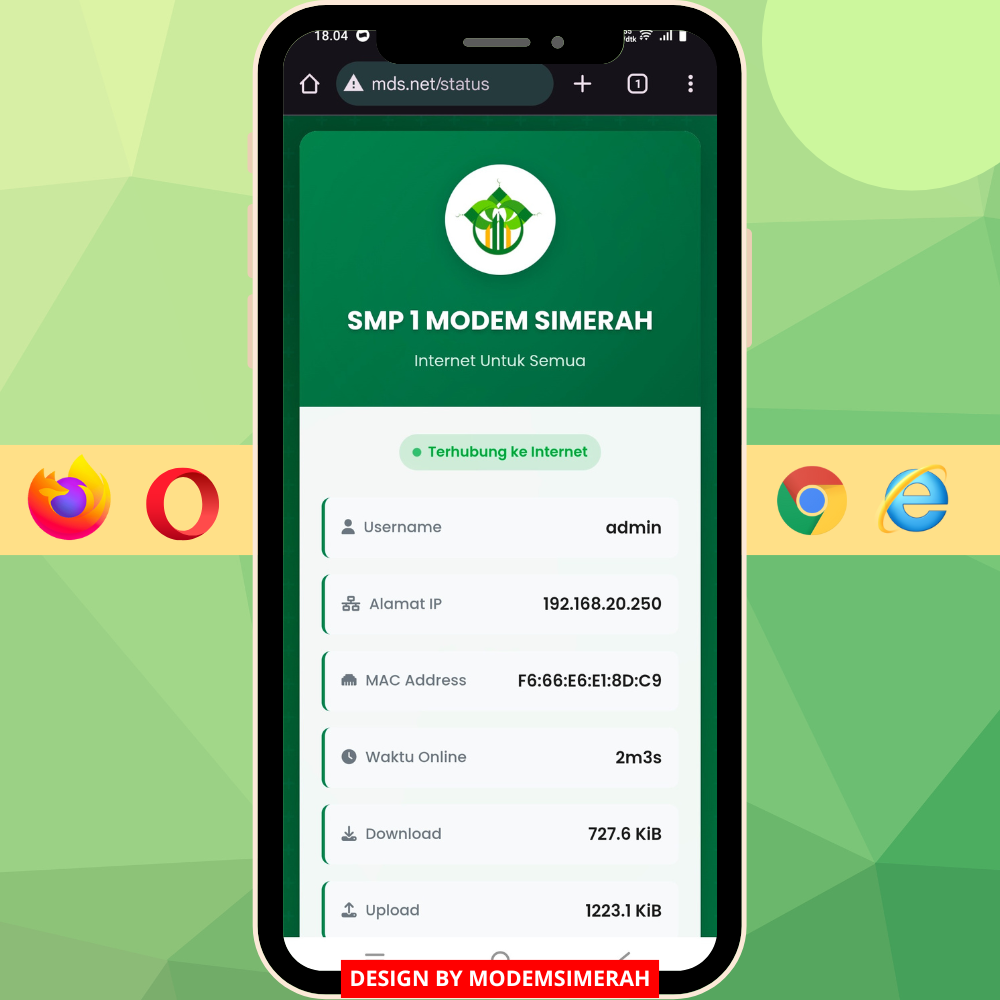 Halaman login hotspot Mikrotik sekolah
