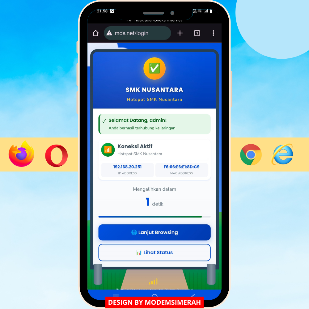 Login Page MikroTik Tema Sekolah Ringan