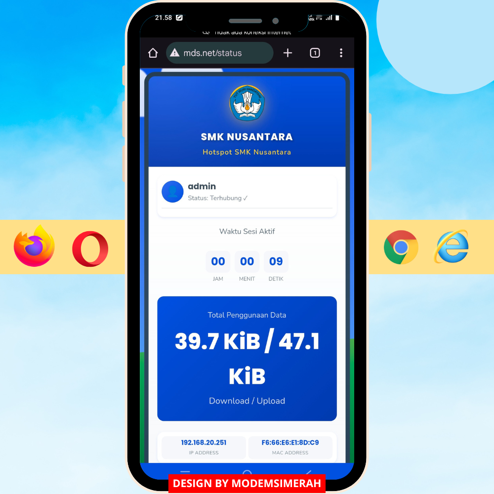 Login Page MikroTik Tema Sekolah untuk Jaringan WiFi Sekolah