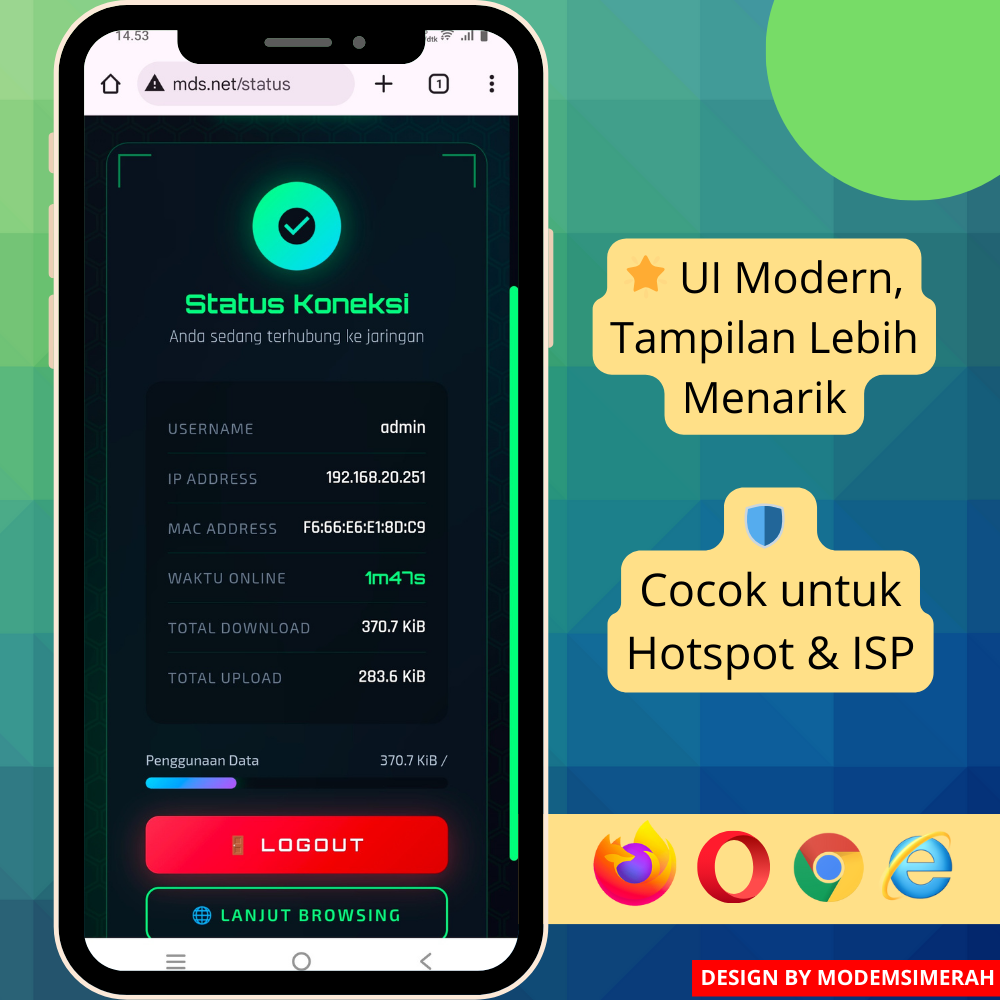 Login page hotspot gaming responsive semua perangkat