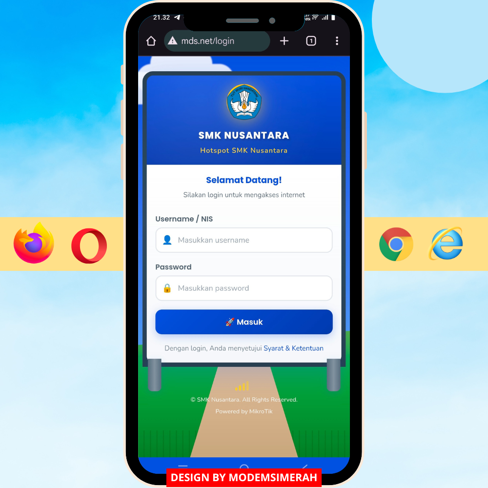 Member Template Login Page MikroTik Tema Sekolah Ringan dan Stabil