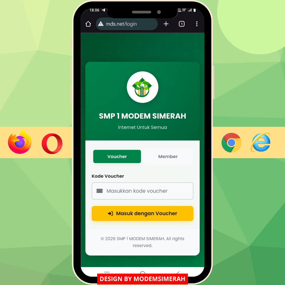 Tab Desain login hotspot Mikrotik sekolah modern
