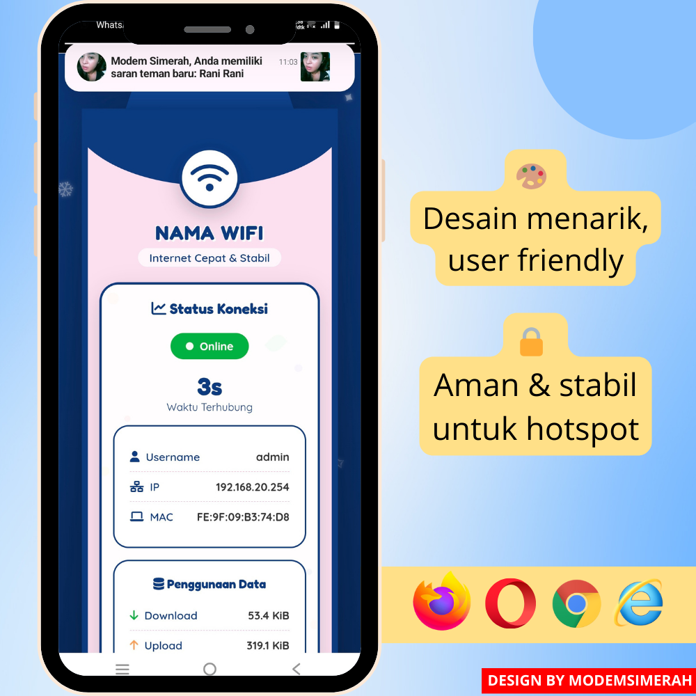 Tampilan login page hotspot Mikrotik keren untuk RT RW Net dan usaha WiFi