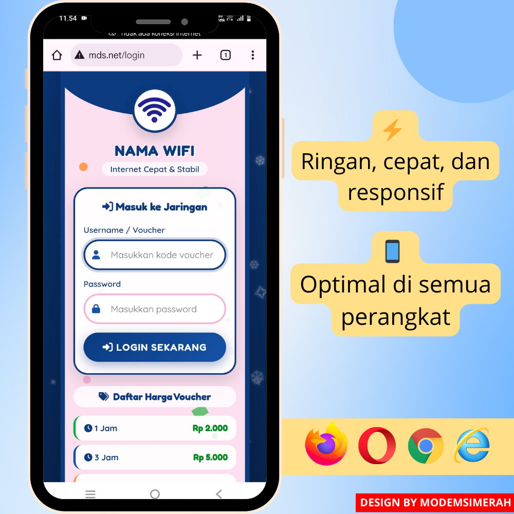 Template login hotspot Mikrotik responsif dan user friendly