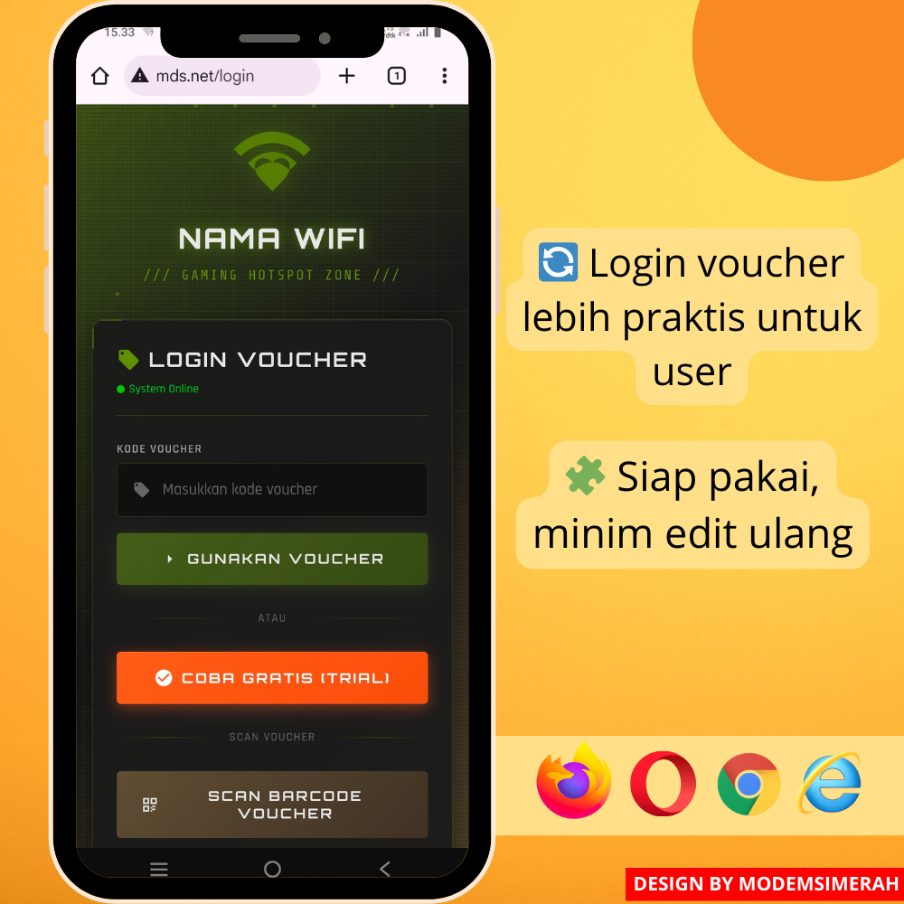 desain login mikrotik game untuk warnet dan game zone