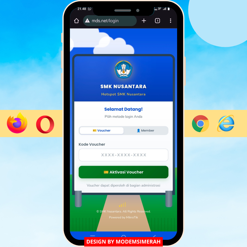 tab Template Login Page MikroTik Tema Sekolah untuk WiFi Edukasi