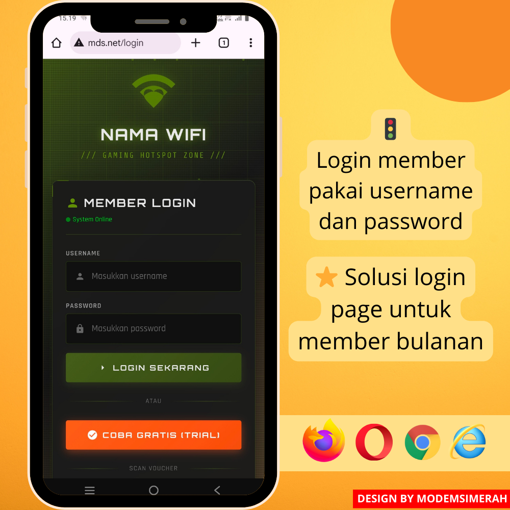 template login hotspot mikrotik gaming responsive