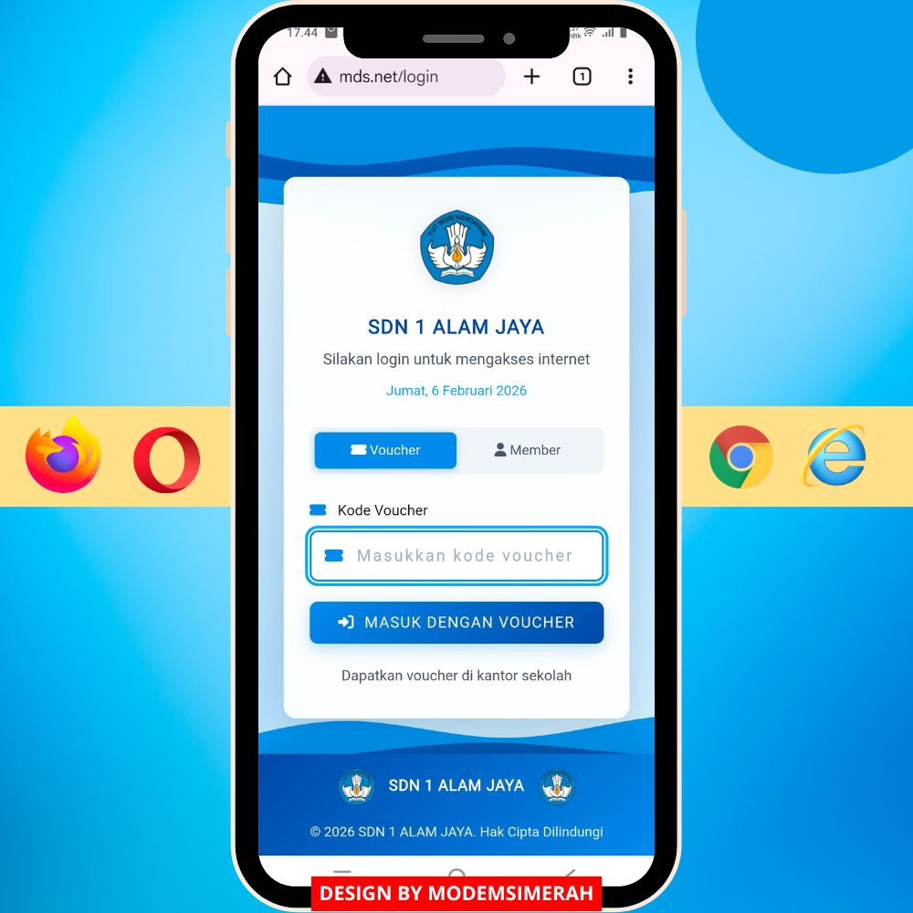 Tab template login page mikrotik sekolah