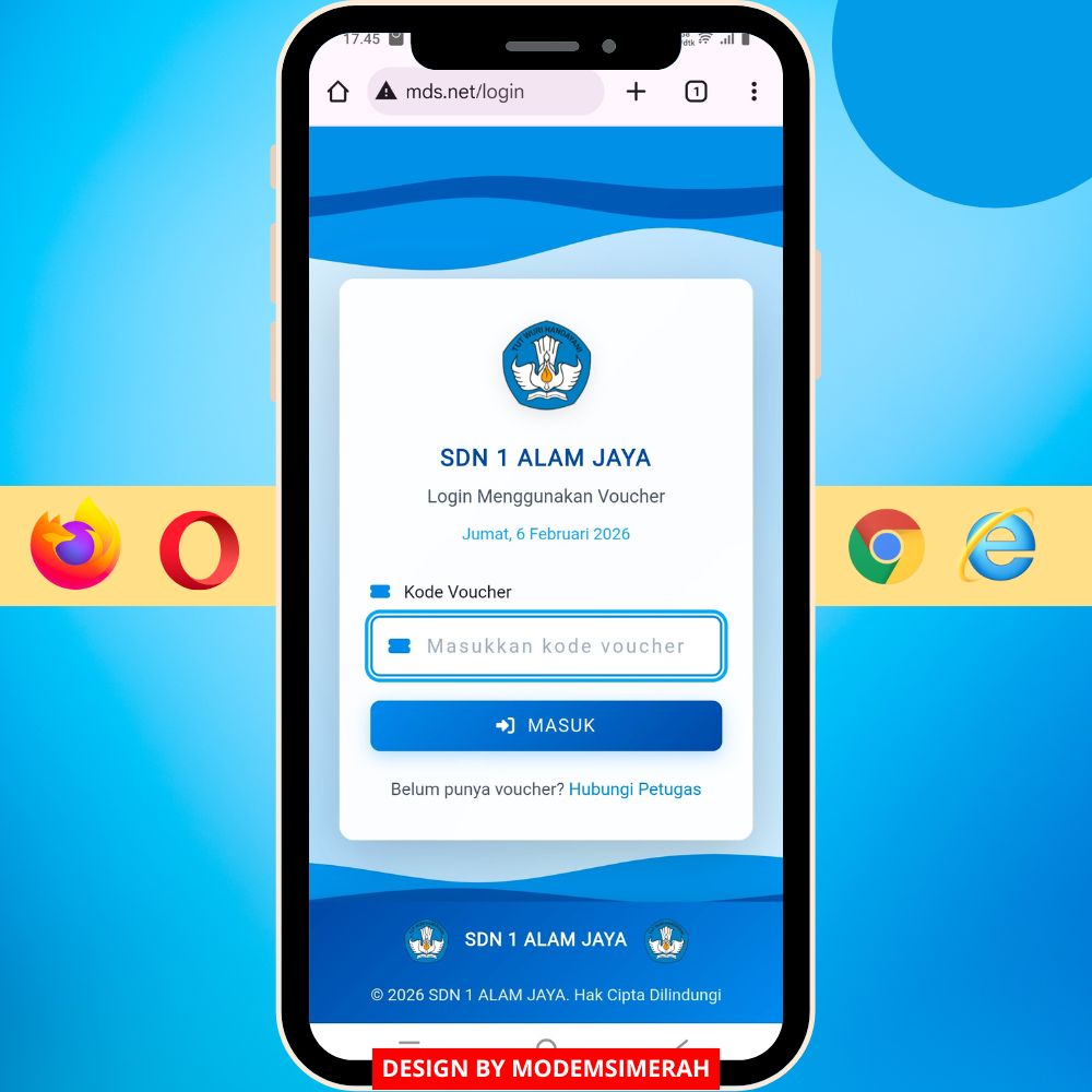Voucher Desain template login page mikrotik sekolah modern responsive