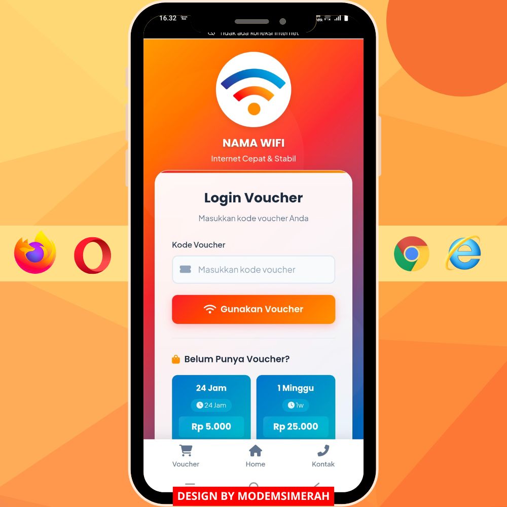 Voucher Portal login WiFi desa