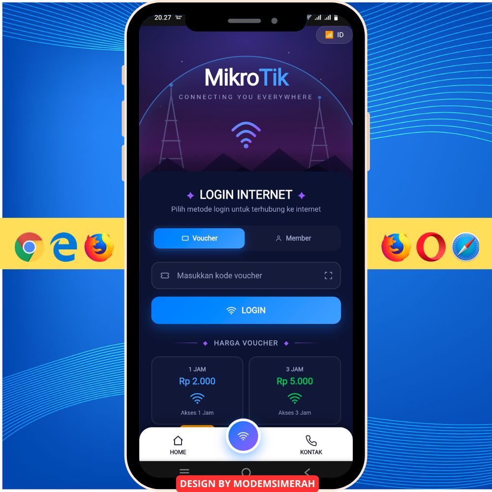 Tab Template Login Page Mikrotik Desa Digital dengan desain modern dan responsif