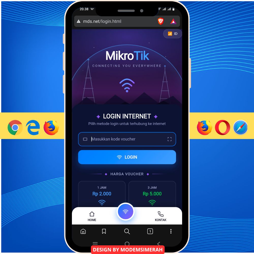 Voucher Halaman login hotspot Mikrotik Desa Digital support voucher dan member
